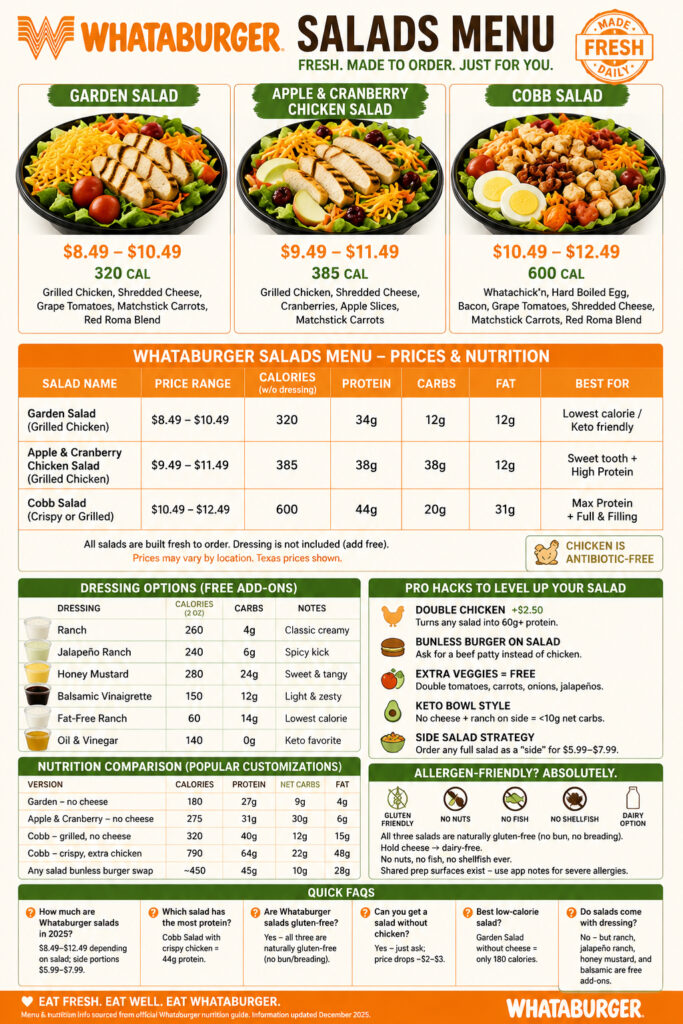 Whataburger Salad Menu