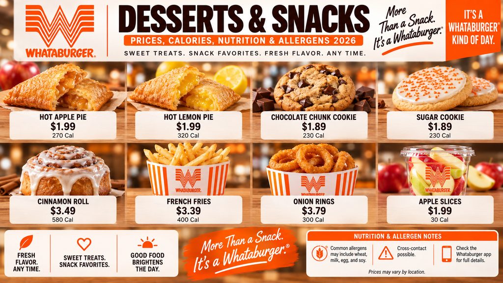 Whataburger Desserts & Snacks Menu